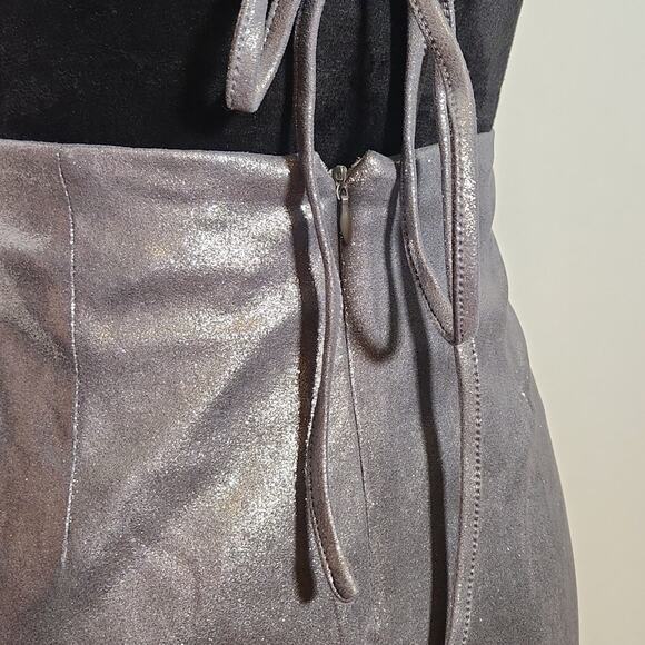 ABOUT US NWT Silver Halter Open Back Mini Dress, Size XS - Picture 11 of 14